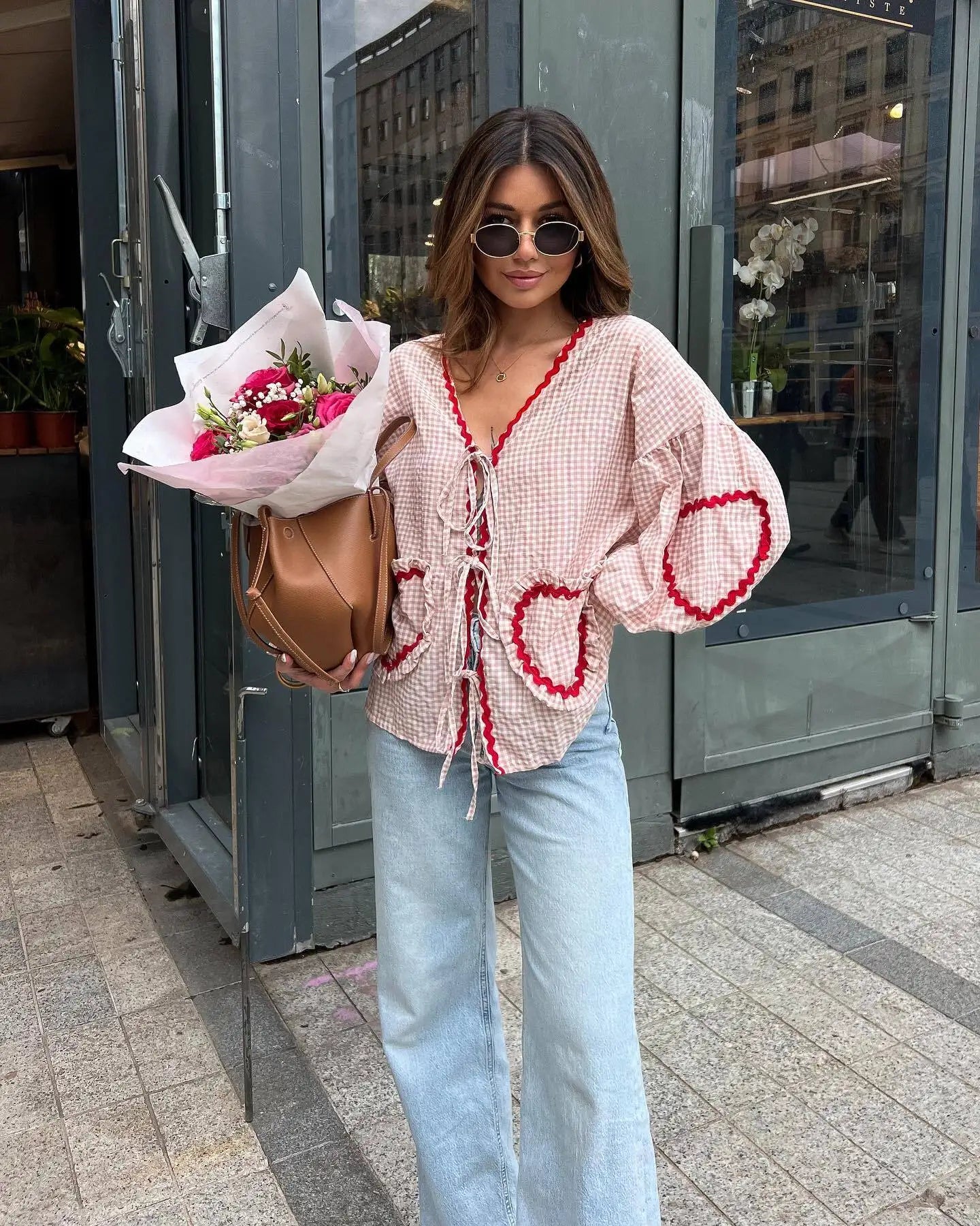 Dam T-shirt Modern Design Högkvalitativ Bomull-4