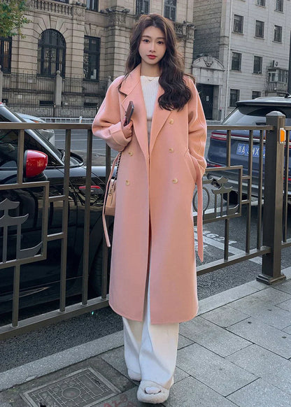 Dam Vinterjacka Dubbelknappad Ullblandning Elegant-5