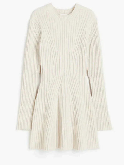 Dam Klänning Stickad Höst Mjuk Akrylblandning-2