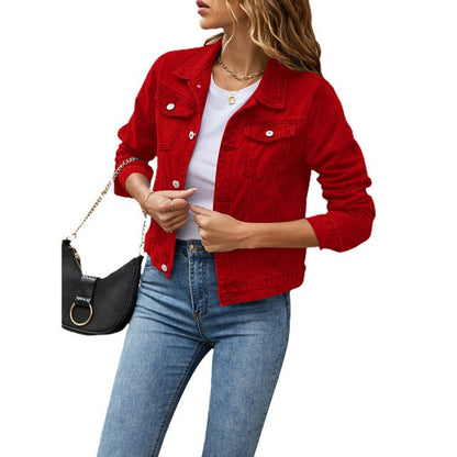 Kvinnors Denimjacka Klassisk Stil Högkvalitativt Material 5