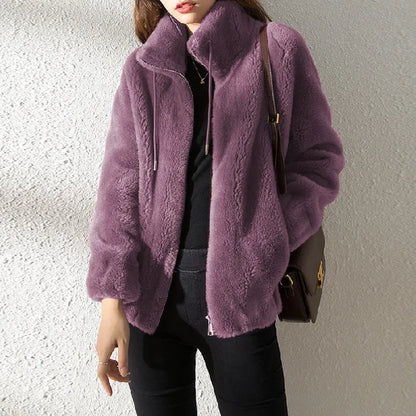 Dam Rullkrage Mjuk Fleece Elegant Komfort 11