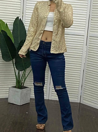 Dam Vinterjacka Modern Polyester Varm och Bekväm 5