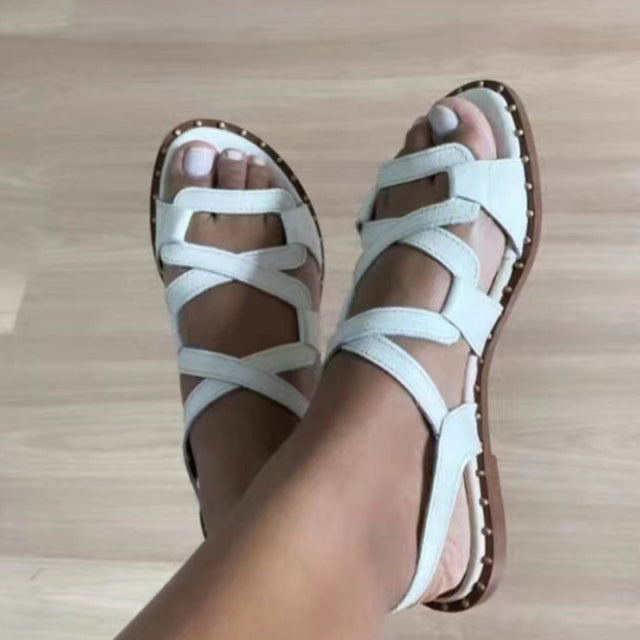 Elegant Läder Sandaler Dam med Vadderad Innersula och Justerbar Rem – Perfekta för Sommardagar 7