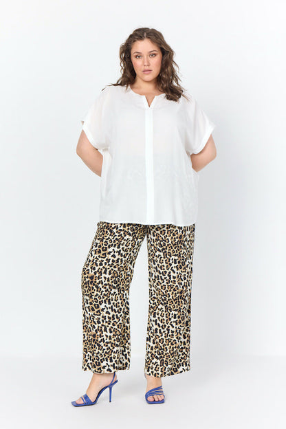 Dam Blus V-hals Lös Passform 100% Viskos-4