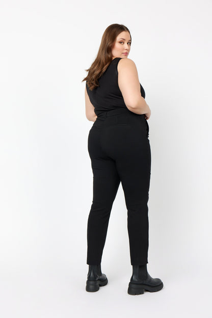 Snygga Byxor Dam Slim Fit Viskosblandning med Fyra Fickor-5