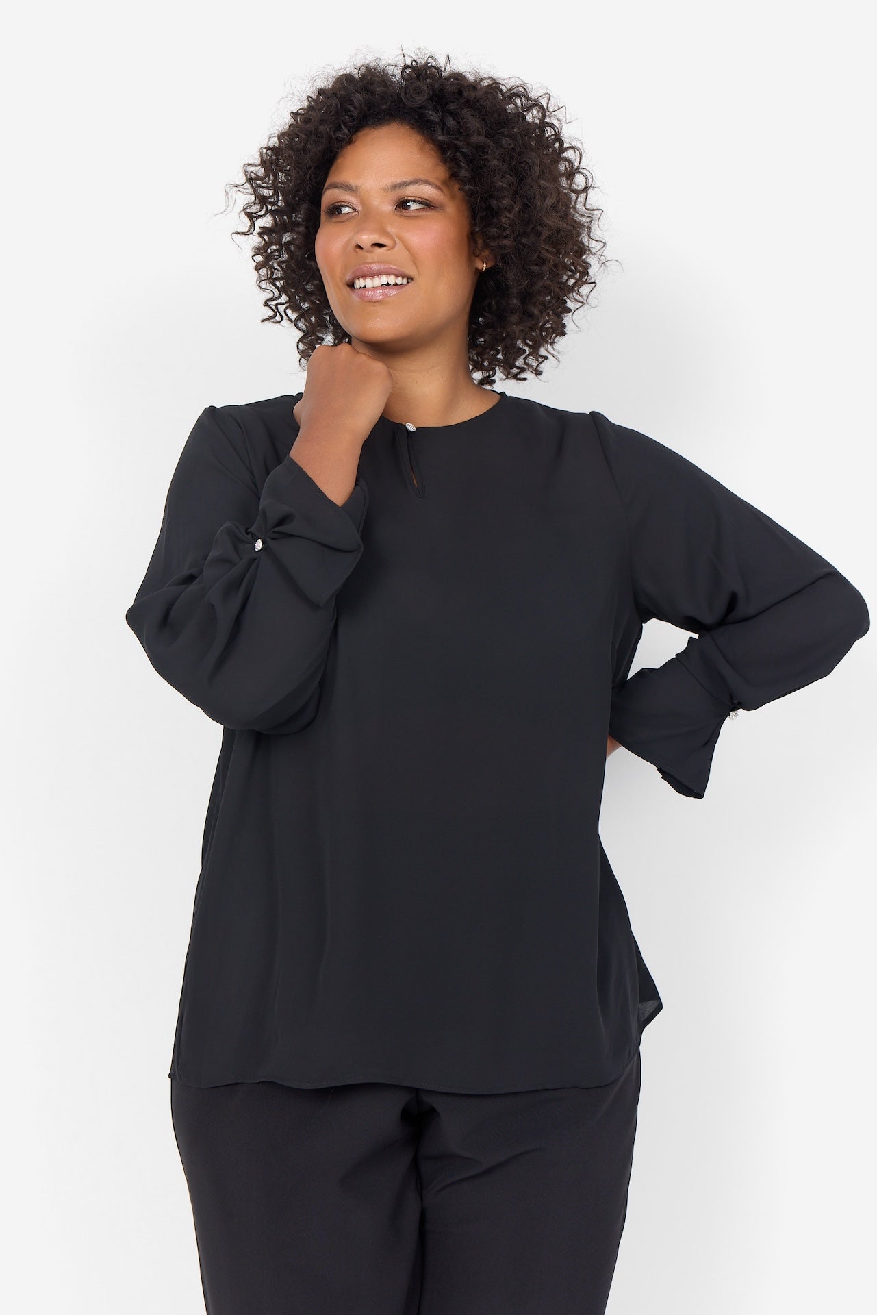 Variant image for Stickad Dam Tröja Rund Halsringning Långärmad Återvunnen Polyester-1