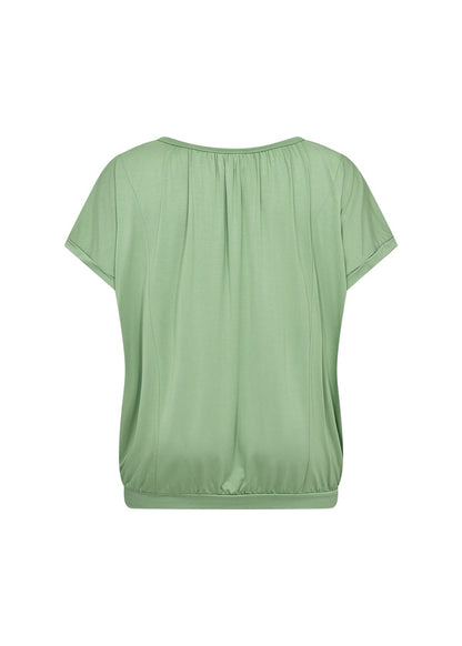 Dam T-shirt Rund Halsringning Mjuk Lyocellblandning Korta Ärmar Loose Fit-5
