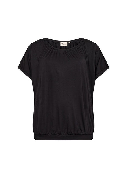 Dam T-Shirt Rund Halsringning Mjuk Lyocell Elastan Korta Ärmar Lösa Passform-5