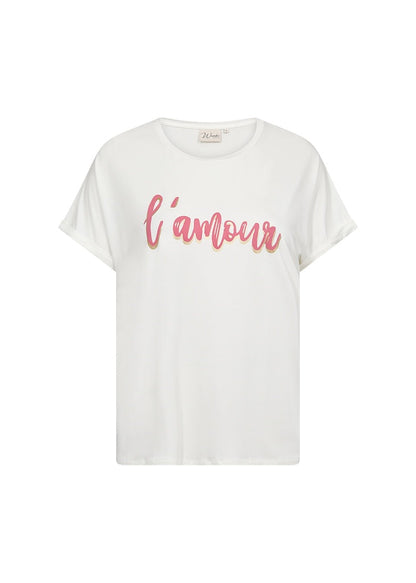 Dam T-Shirt med Rund Halsringning och Tryck – Mjuk Lyocell-Elastan, Lös Passform, Korta Ärmar, Finns i Storlekar S-XXL 4