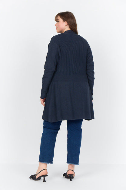 Plus Size Lång Kofta med Öppen Front och Långa Ärmar, Lenzing Ecovero Material, Lös Passform för Komfort 4