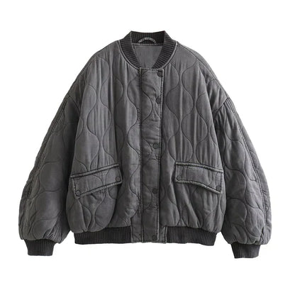 Variant image for Dam Bomberjacka Löst Snitt Quiltad Polyester-1