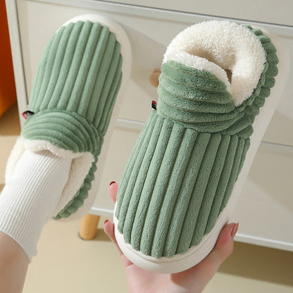 Herr Tofflor Flanellfleece Varm Komfort med Tjock Sula-2