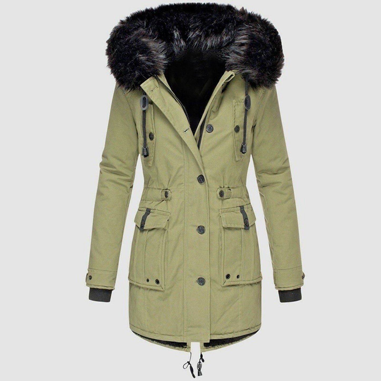 Dam Vinterparkas Elegant Design Varm Polyester-3