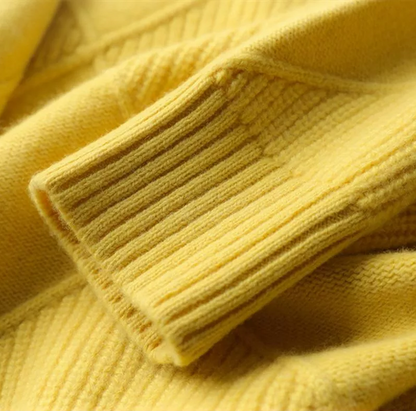 Dam Stickad Turtleneck Tröja Löst Snitt i Bomull-4