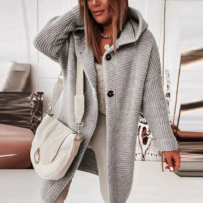 Variant image for Dam Lång Kofta Med Huva Mjuk Fleece för Kalla Dagar-21
