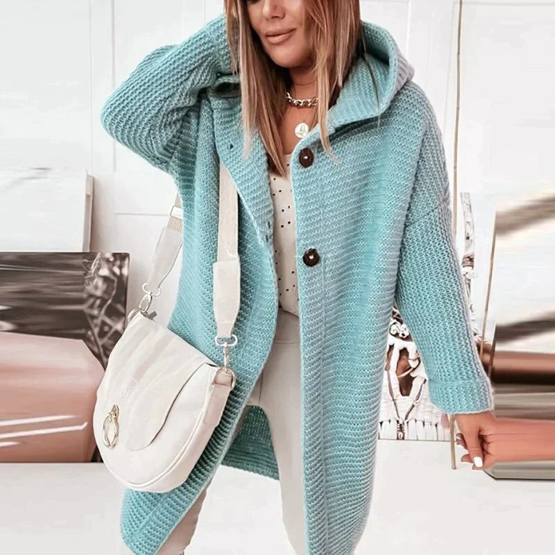 Variant image for Dam Lång Kofta Med Huva Mjuk Fleece för Kalla Dagar-13