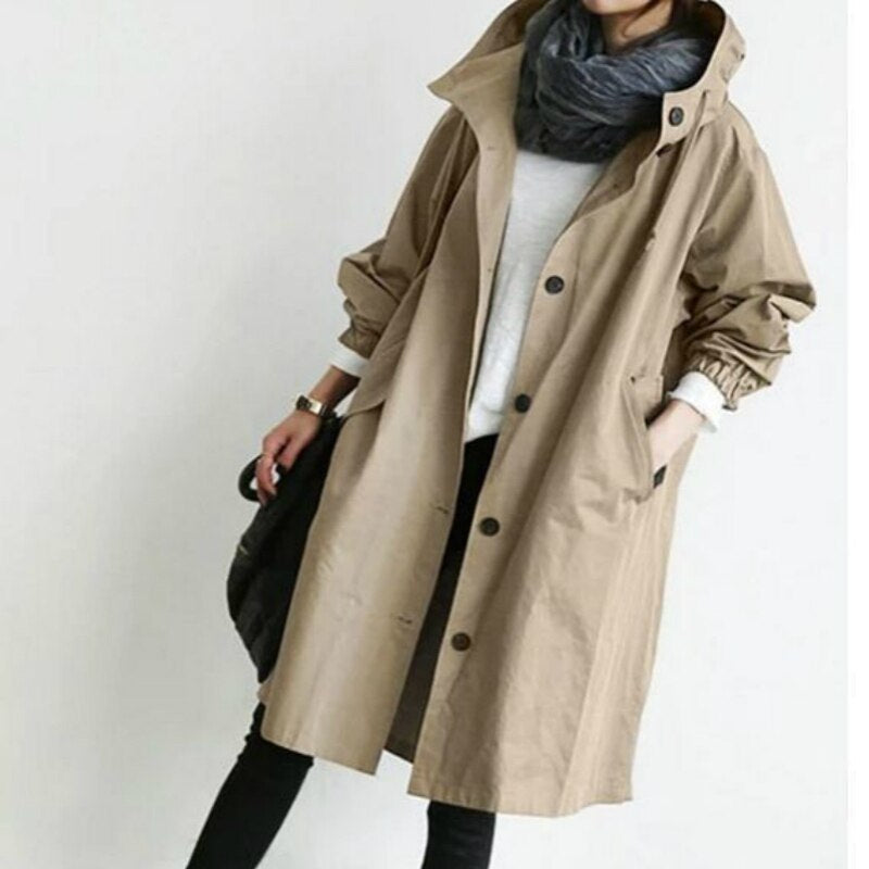 Variant image for Dam Trench Coat Lång Tidlös Lätt Material-17