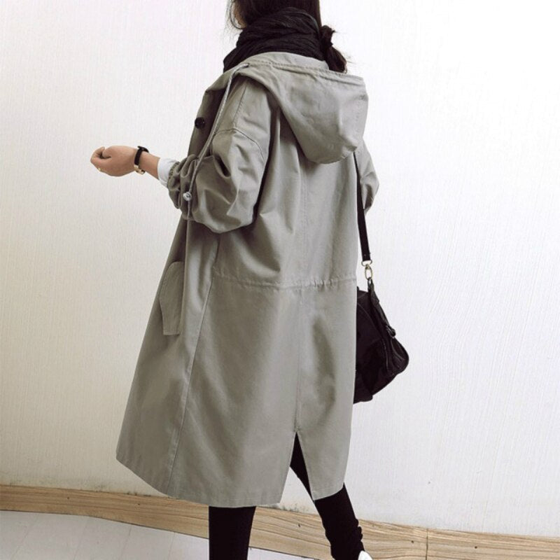 Variant image for Dam Trench Coat Lång Tidlös Lätt Material-30
