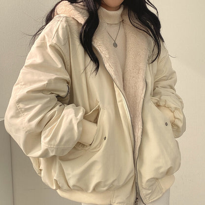 Variant image for Damjacka Långärmad Mjuk Fleece med Huva och Sidofickor-11