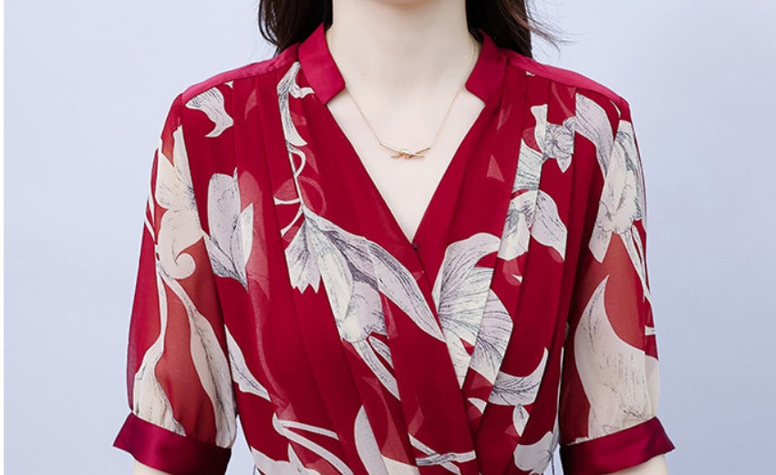 Maxiklänning Dam V-ringning Mjuk Polyester Elegant Design-3