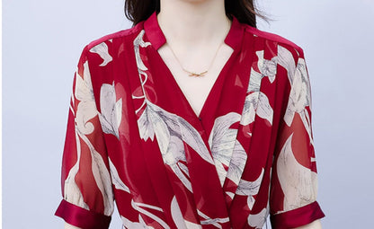 Maxiklänning Dam V-ringning Mjuk Polyester Elegant Design-3