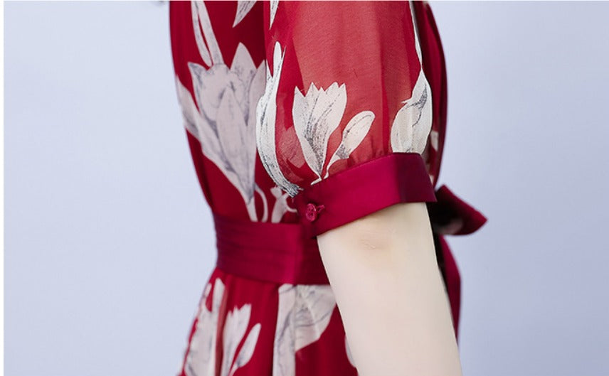 Maxiklänning Dam V-ringning Mjuk Polyester Elegant Design-4