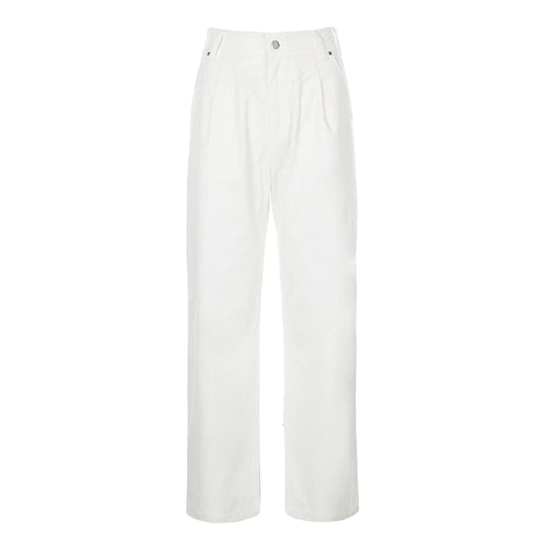 Dam Jeans Hög Midja Rak Snitt Stretch Bomull-1
