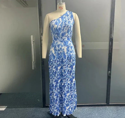 Dam Maxiklänning Med Veckade Detaljer Polyester-4
