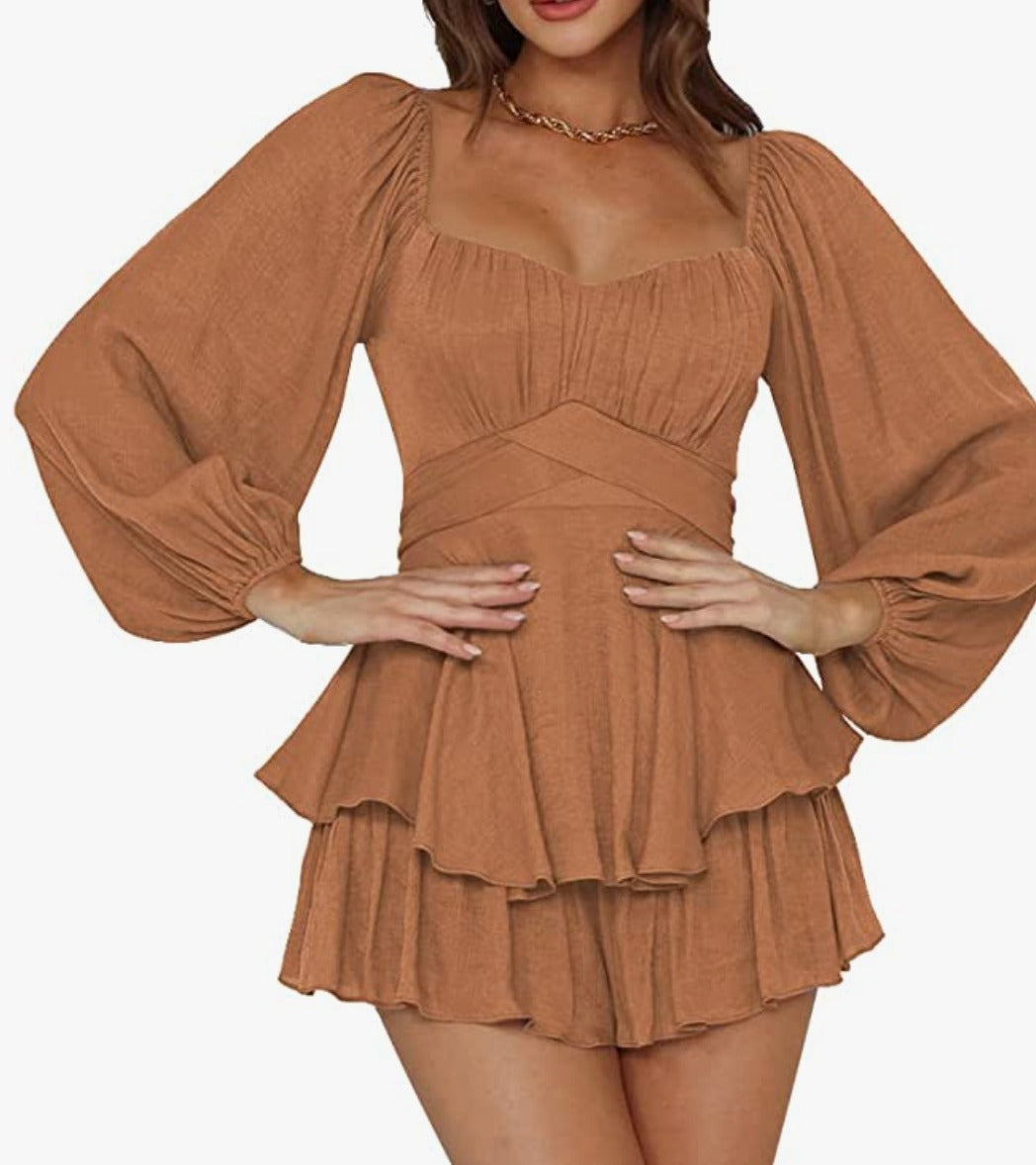 Dam Kort Klänning Romantisk Stil Polyester Korta Festklänningar-5