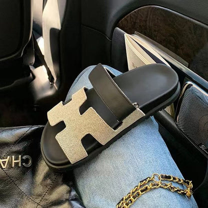 Herrsandaler H-formad Design med Kardborrfäste Syntetmaterial 16
