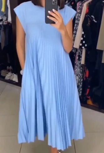 Variant image for Kvinna Veckad Klänning Ärmlös Polyester Elastan-19