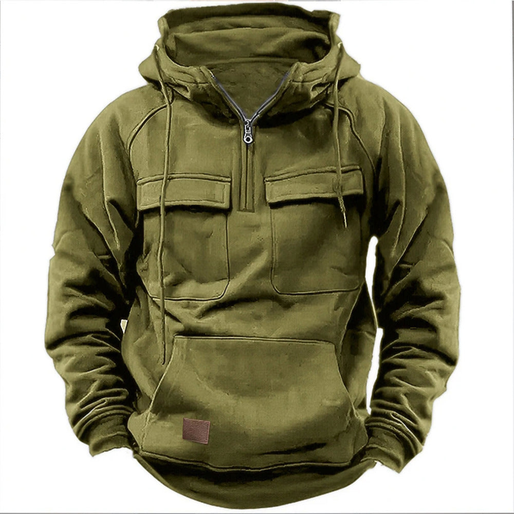 Herr Taktisk Hoodie Halvzip Polyester-6
