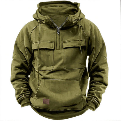 Herr Taktisk Hoodie Halvzip Polyester-6