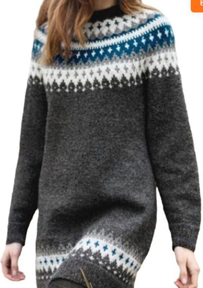 Dam Vintertröja Norsk Design Mjuk Akryl-2