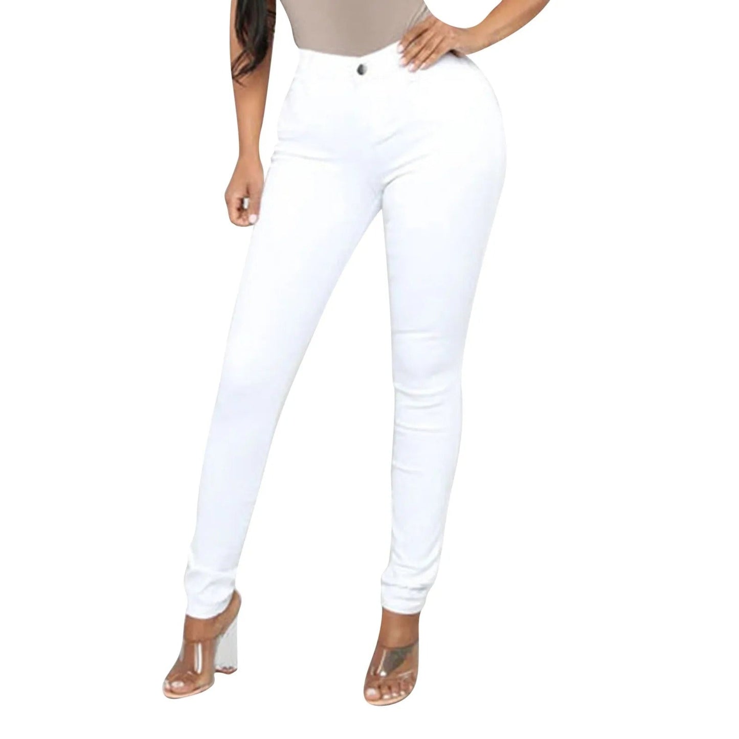 Variant image for Dam Jeans Hög Midja Elastisk Passform Slitstarka Material-6