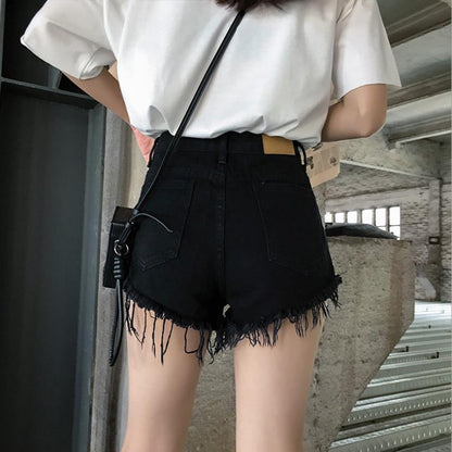 Dam Shorts Patchwork Design Polyester och Bomull med Zipper Detaljer-3