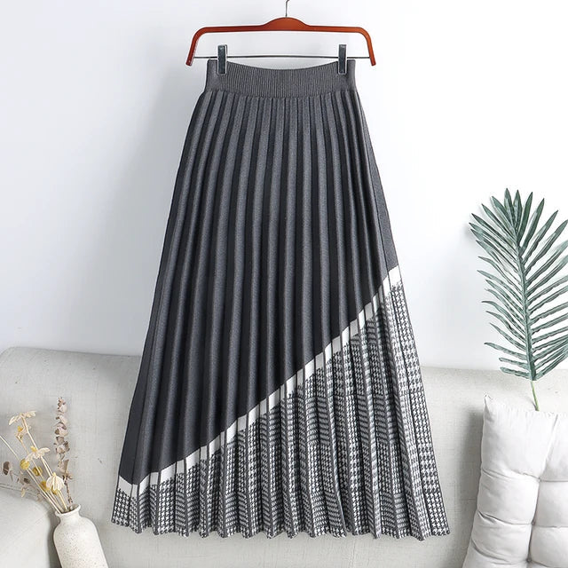 Variant image for Dam Midi Kjol Veckad Polyester med Hahnenstieg-Panel-2