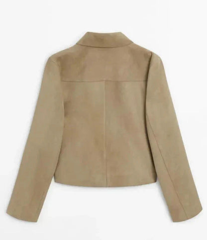 Damjacka Suedette Snäv Passform Elegant Jacka 3
