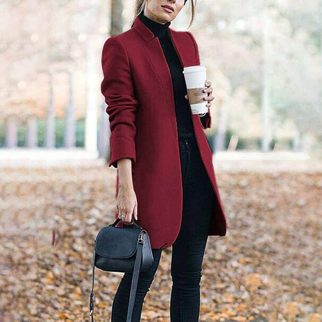 Damjacka Höstmode Elegant Design Högkvalitativt Tyg-6