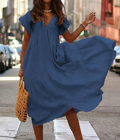 Kvinna Klänning Lätt Elegant Andningsbar Material-1