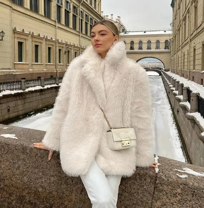 Variant image for Dam Kappa Syntetisk Päls Tidlös Design Mjuk och Varm-7