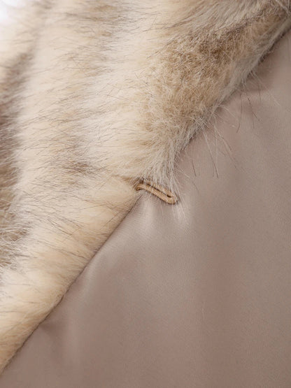 Dam Kappa Syntetisk Päls Tidlös Design Mjuk och Varm-6