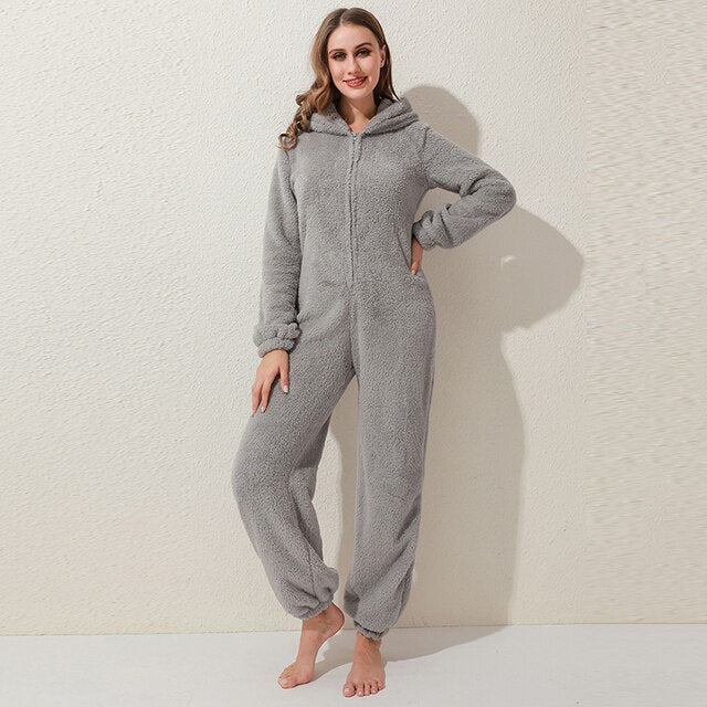 Dam Pyjamas Set Fleece Mjuk och Bekväm-2