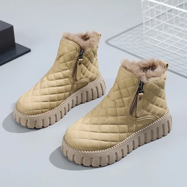 Vinterstövlar Dam Vattentåliga med Halkfri Gummisula – Modern Design för Kalla Dagar 8