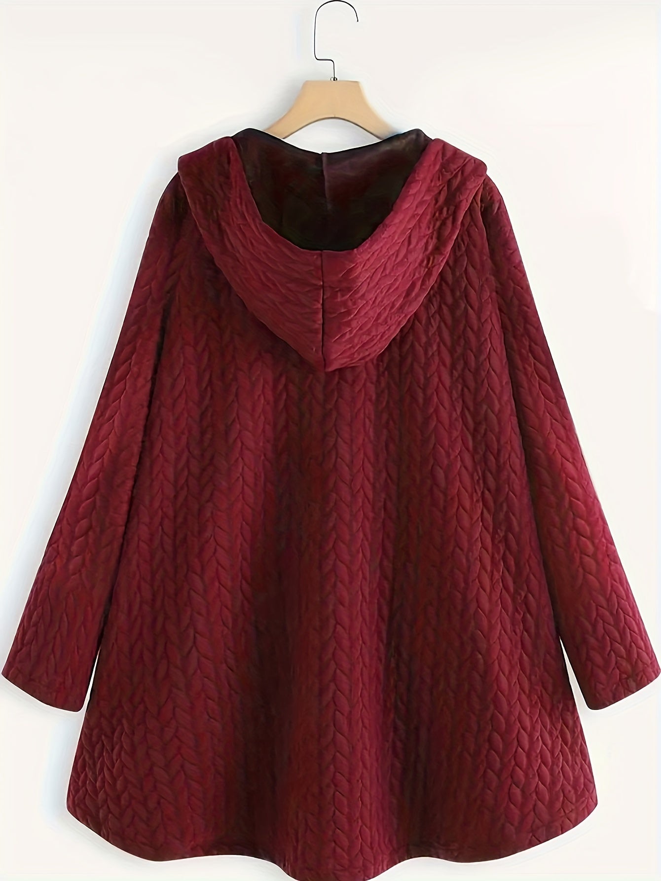 Dam Lång Vinterjacka Oversized Ull och Polyester-6