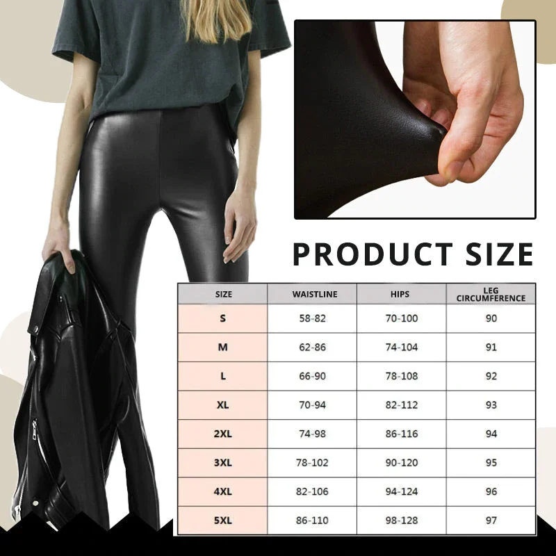 Damleggings Hög Midja Stretch Läder Ergonomisk Design-4