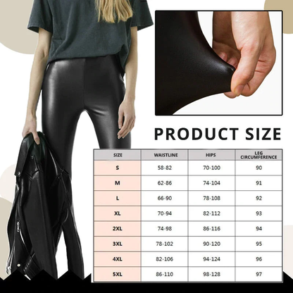 Damleggings Hög Midja Stretch Läder Ergonomisk Design-4
