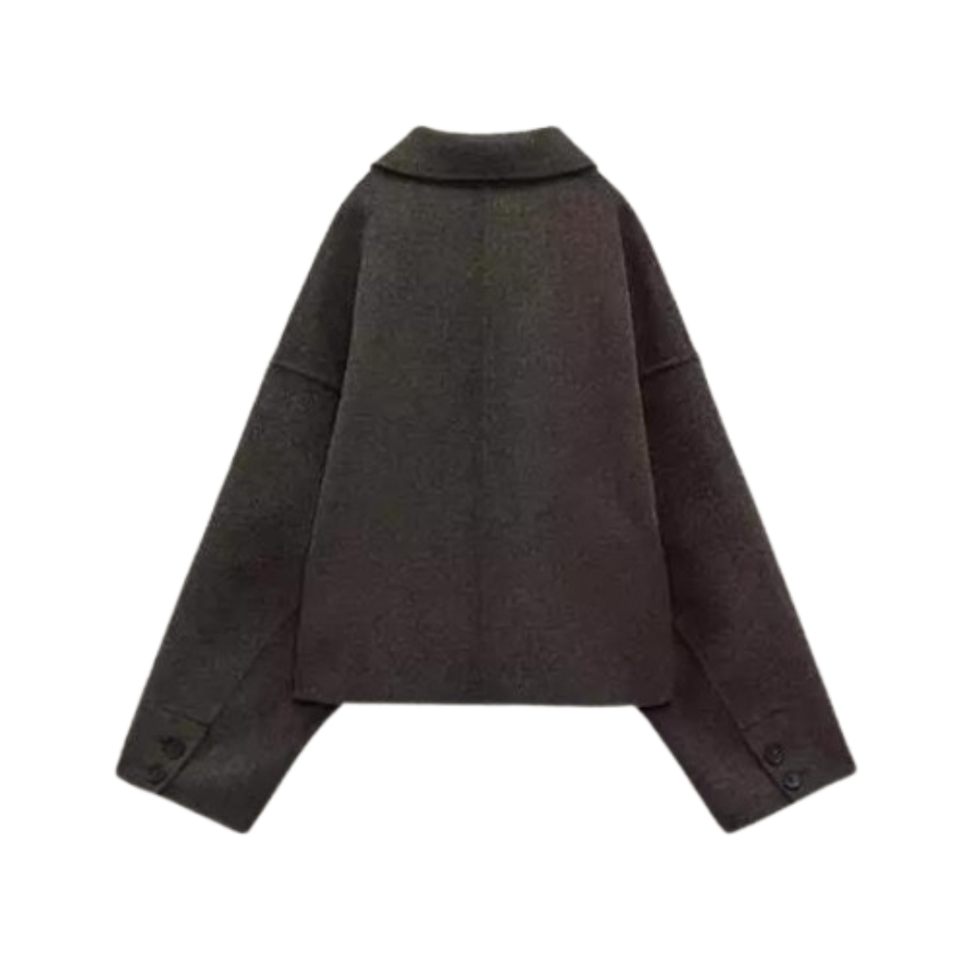 Dam Kort Kappa Lös Passform Ullmix Elegant-2