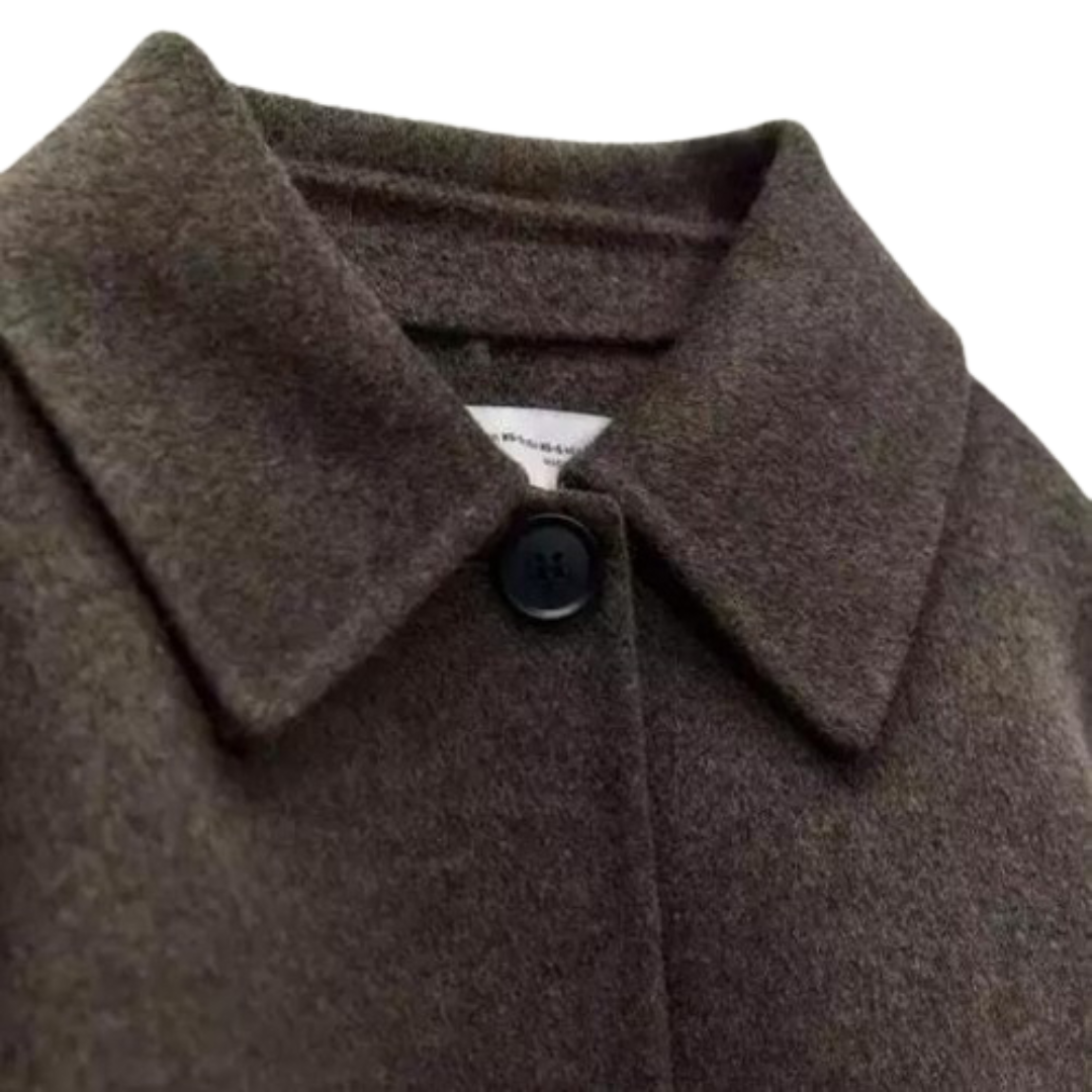 Dam Kort Kappa Lös Passform Ullmix Elegant-3