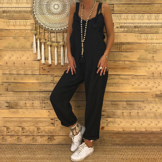 Dam Jumpsuit Retro Stil Högkvalitativ Denim Avslappnad Passform 10
